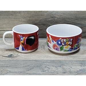 Kellogg's Froot Loops Cereal Bowl & Cup Mug Follow Your Nose